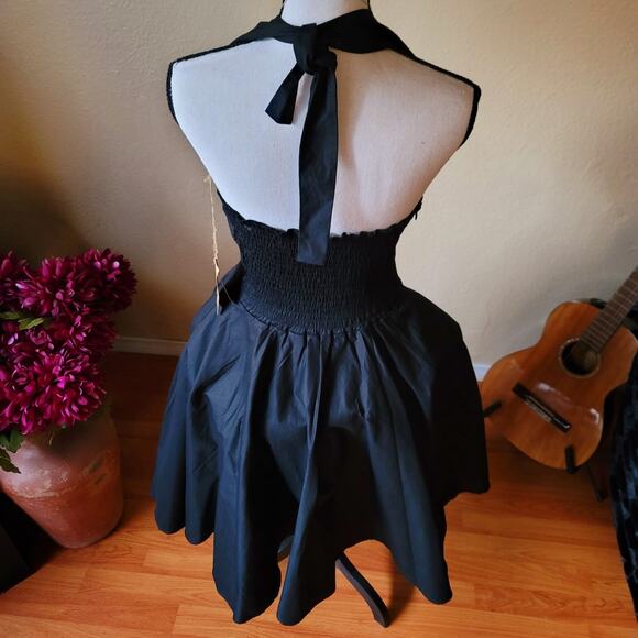 NWT Pin-up Cocktail Elegant Black Halter Midi Dress Size Small Maggie Tang - Picture 6 of 10